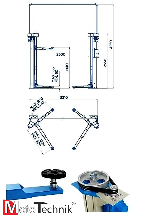 Podnośnik śrubowy dwukolumnowy OMCN 199/GK-LE