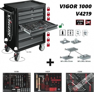 Wózek warsztatowy VIGOR - V5055 (317 narzędzi)