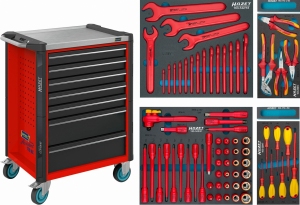 Wózek narzędziowy z wyposażeniem HAZET 179NX-7/70KV (70 narzędzi VDE z izolacją ochronną do 1000V)