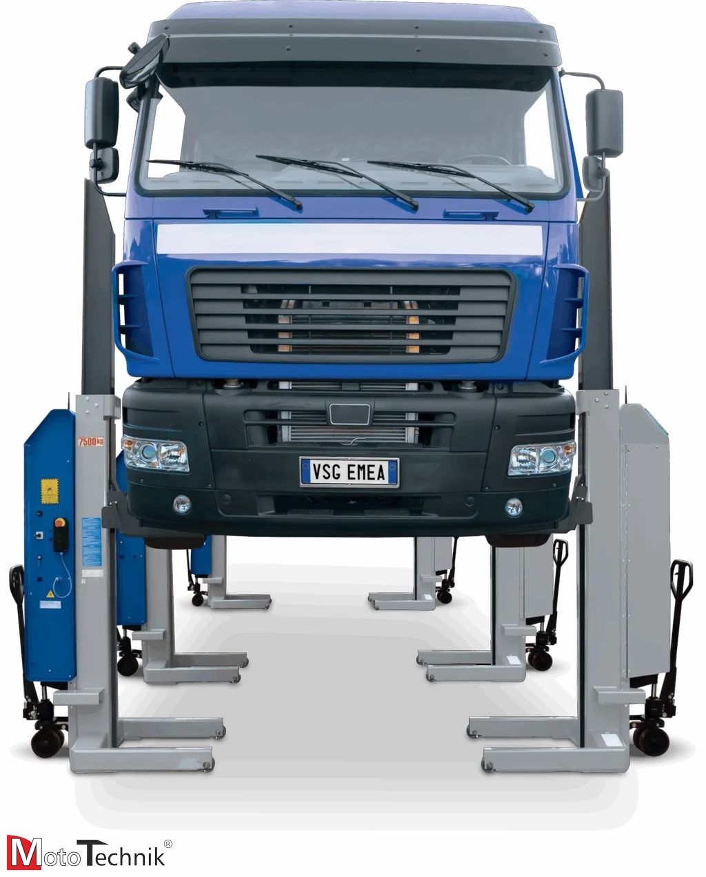 Kolumny mobilne RAVAGLIOLI Alpha Seria 4-7.5 - zestaw 4 kolumn elektrohydraulicznych mobilnych (do wewnątrz)