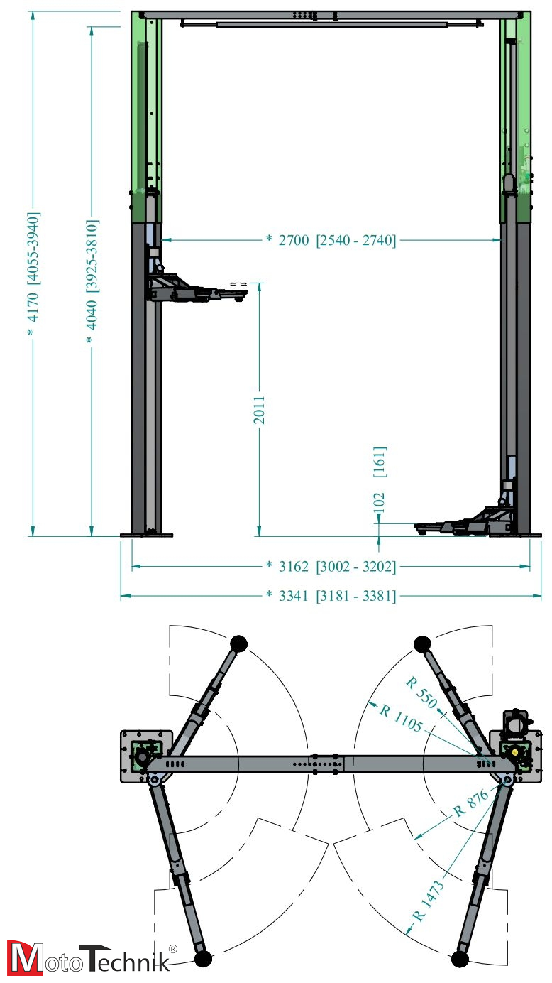Podnośnik hydrauliczny dwukolumnowy RAVAGLIOLI KPH35