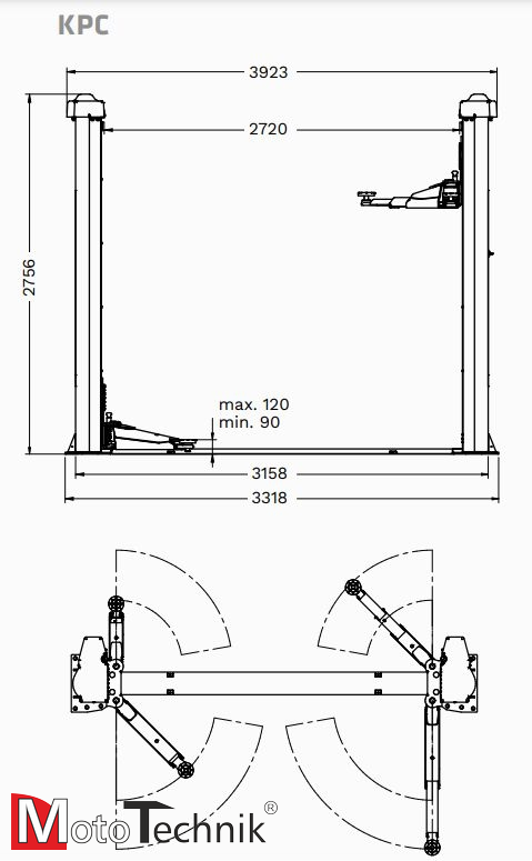 Podnośnik śrubowy dwukolumnowy RAVAGLIOLI KPS32 (rama)